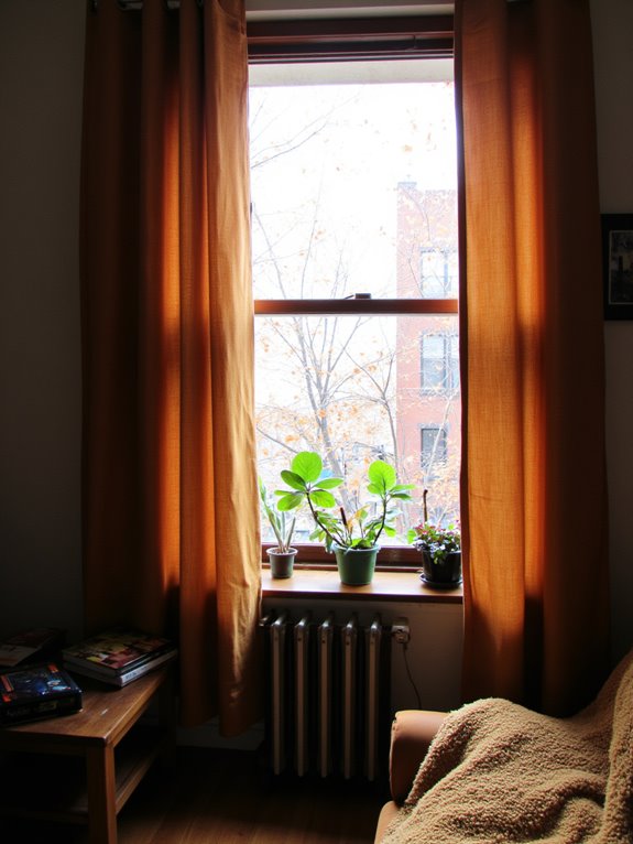 cozy layered window treatments