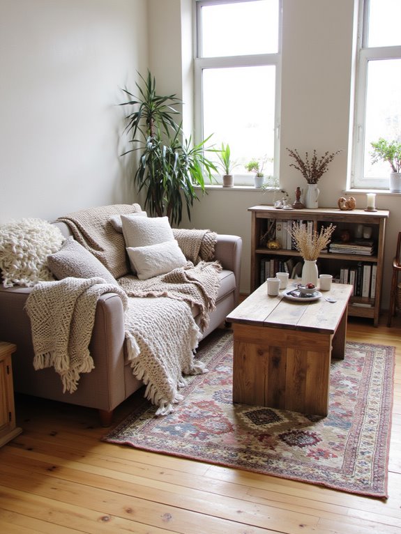 cozy layers of textiles