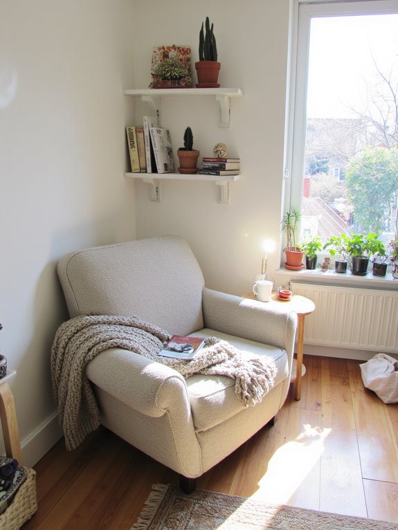 cozy plush reading nook