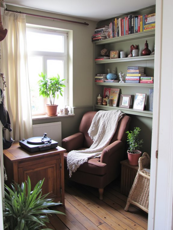 cozy reading nook setup