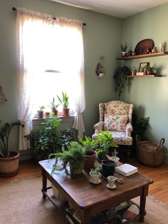 cozy retreat with houseplants