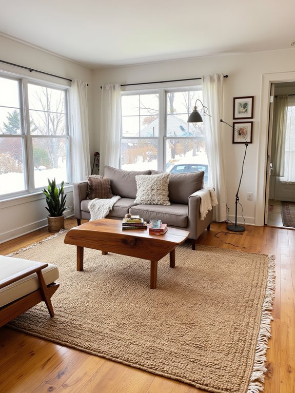 cozy rugs define spaces