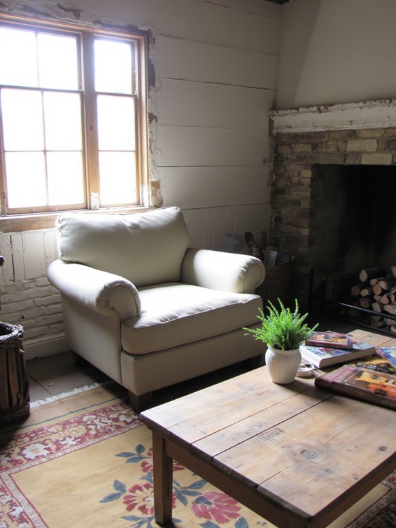 cozy rustic fabric mix