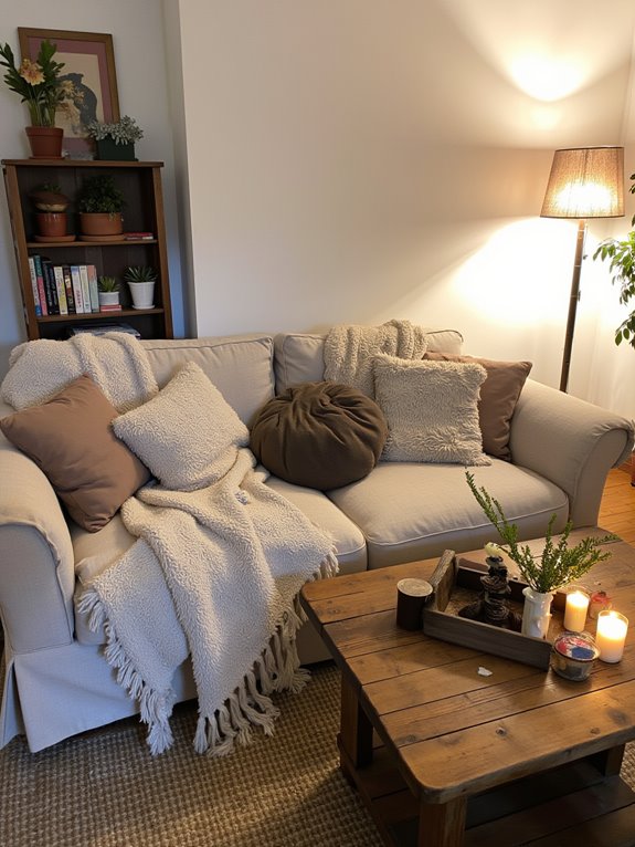 cozy seating and lighting