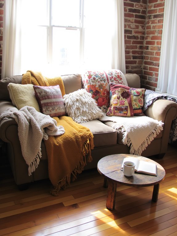cozy seating with pillows