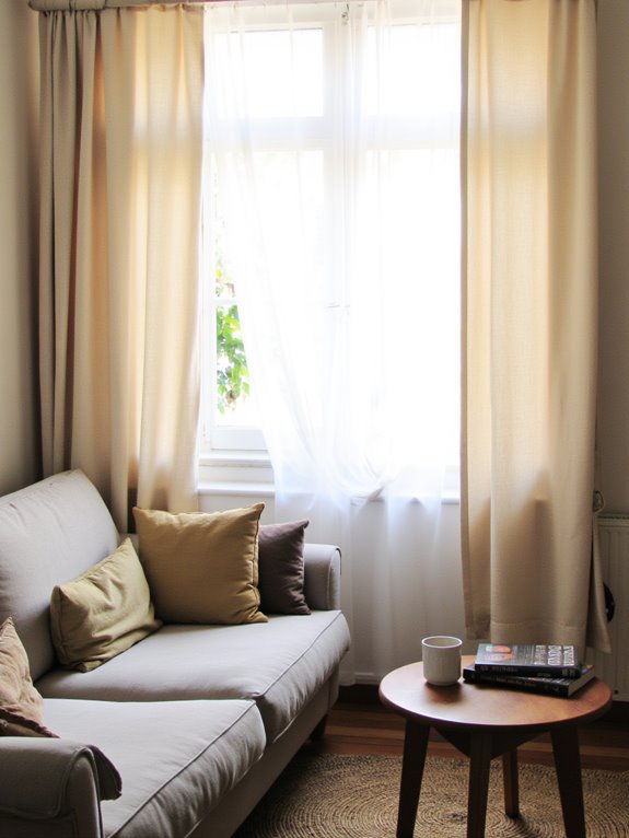 cozy soft neutral drapery