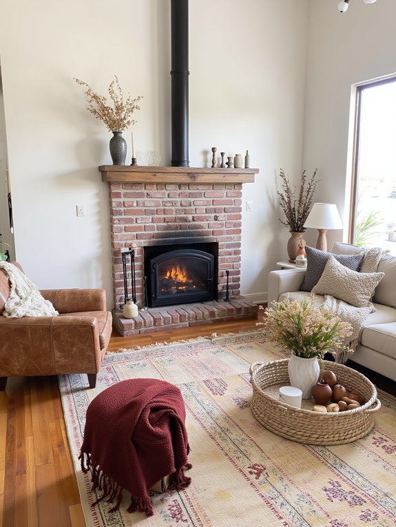 cozy statement fireplace focal point