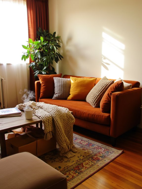 cozy throws and pillows