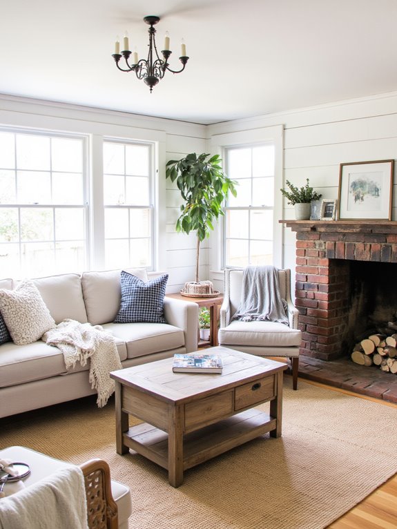 cozy transitional farmhouse living