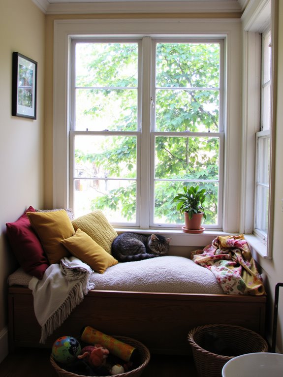 cozy window seat for pets