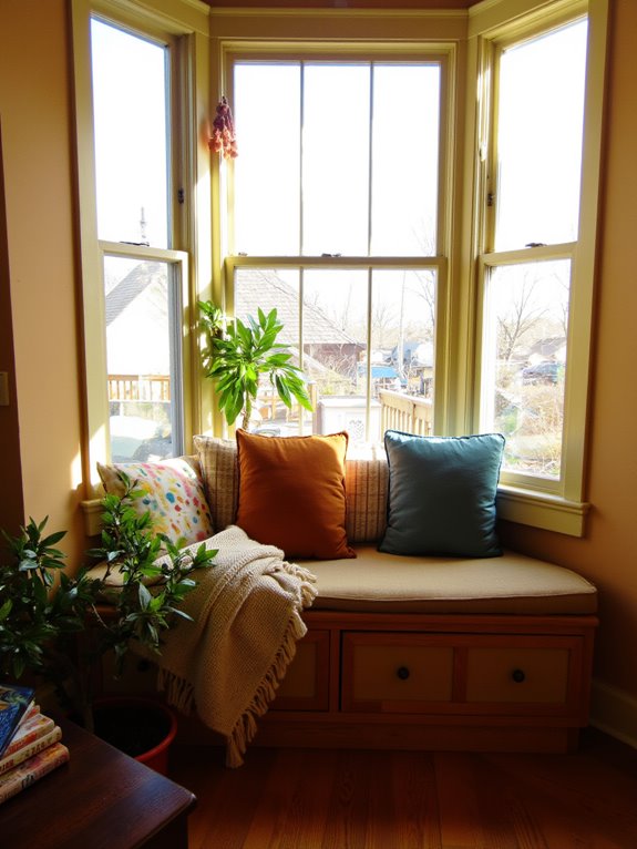 cozy window seat storage