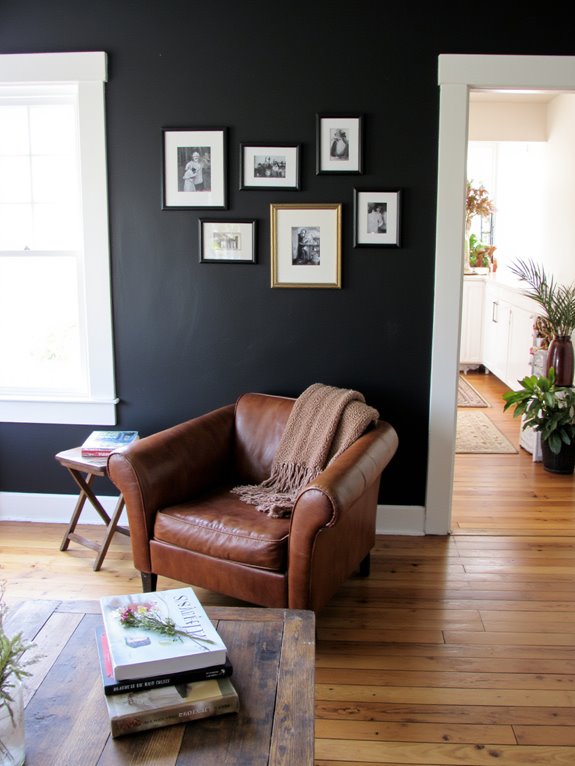 dark accent walls enhance interiors
