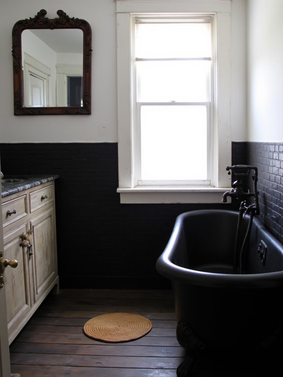 dark fixtures enhance farmhouse style