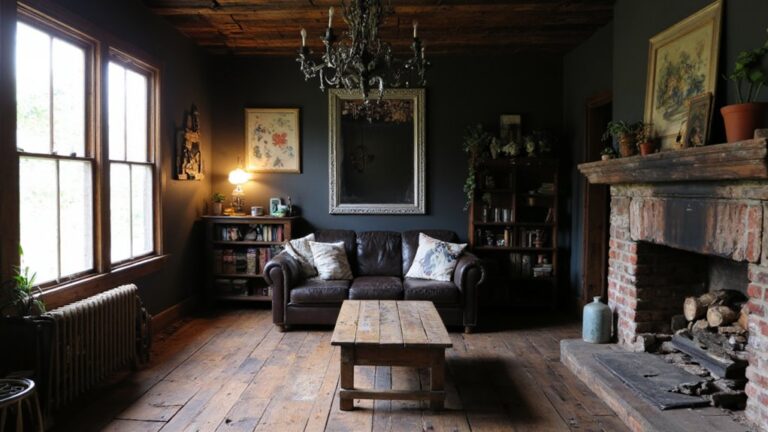 dramatic dark farmhouse interiors