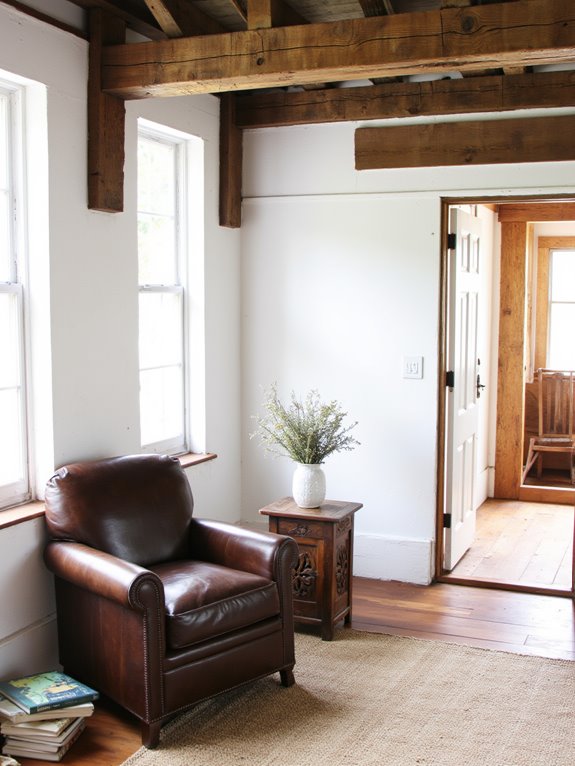 exposed beams enhance warmth