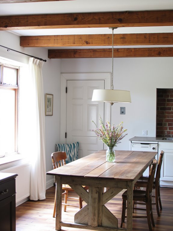 exposed beams enhance warmth