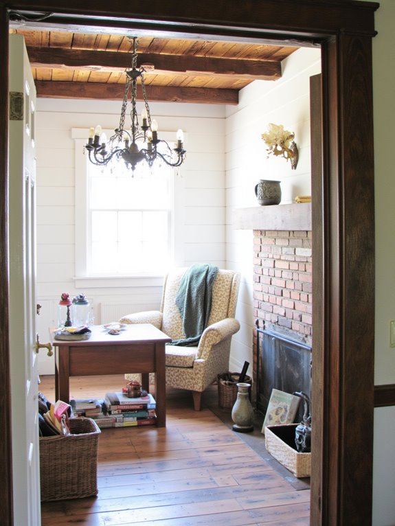 farmhouse lighting adds warmth