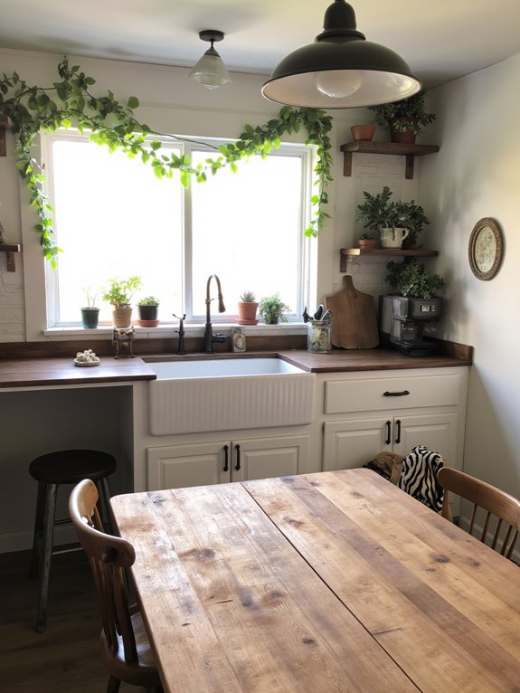 greenery enhances kitchen atmosphere