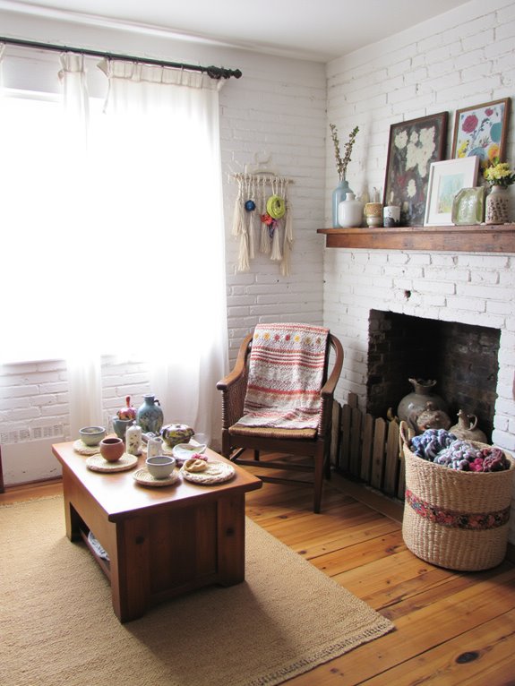 handcrafted decor adds warmth
