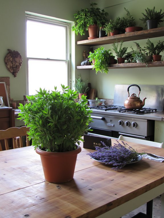 herb garden brightens kitchen