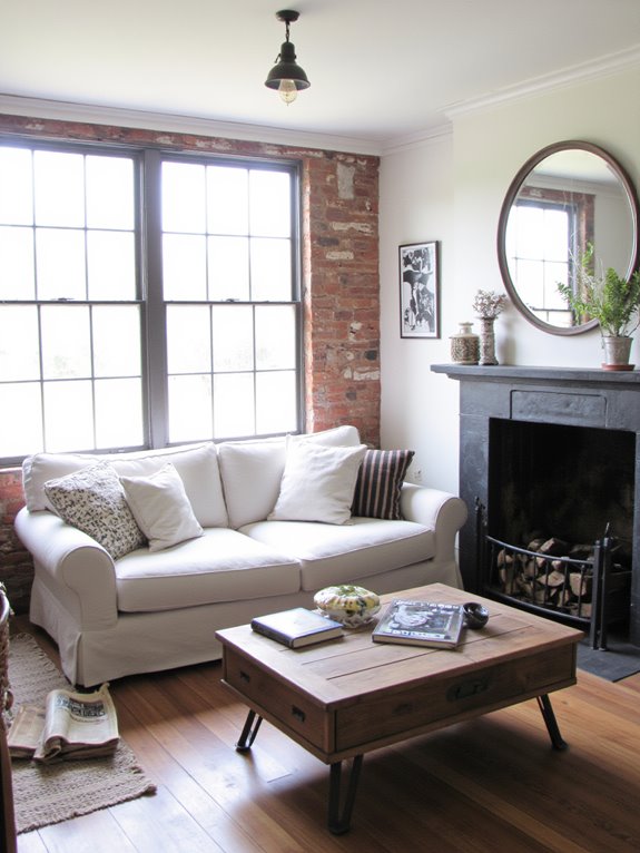 industrial farmhouse decor contrast