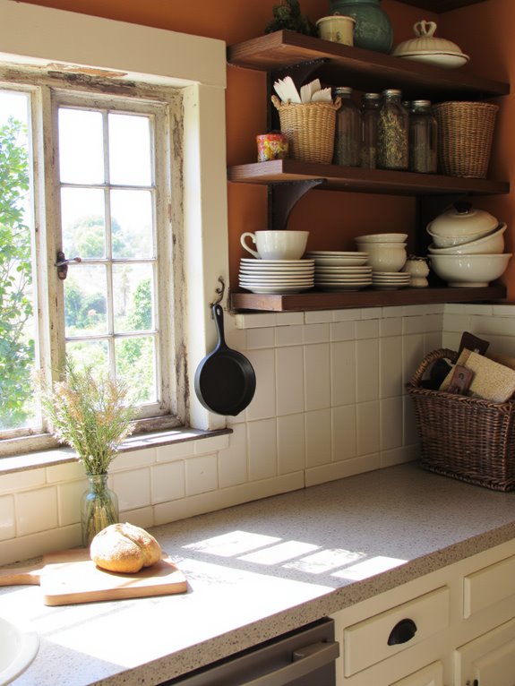 inviting open shelving design