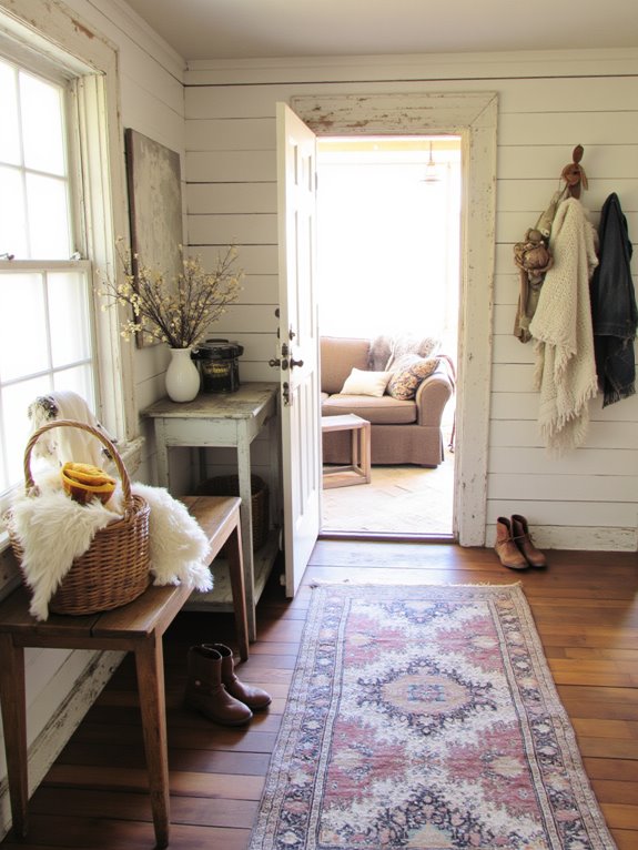 inviting rustic living entryway