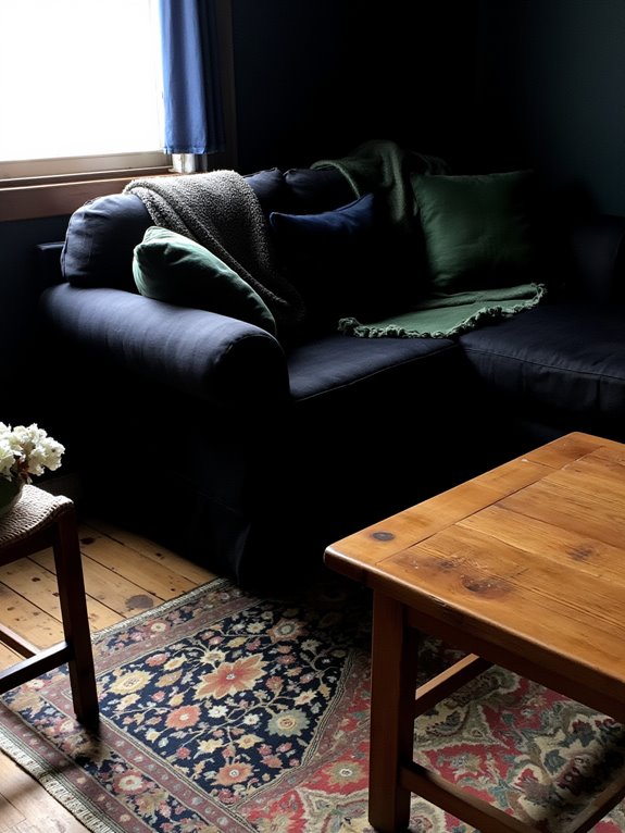 layered dark textiles warmth