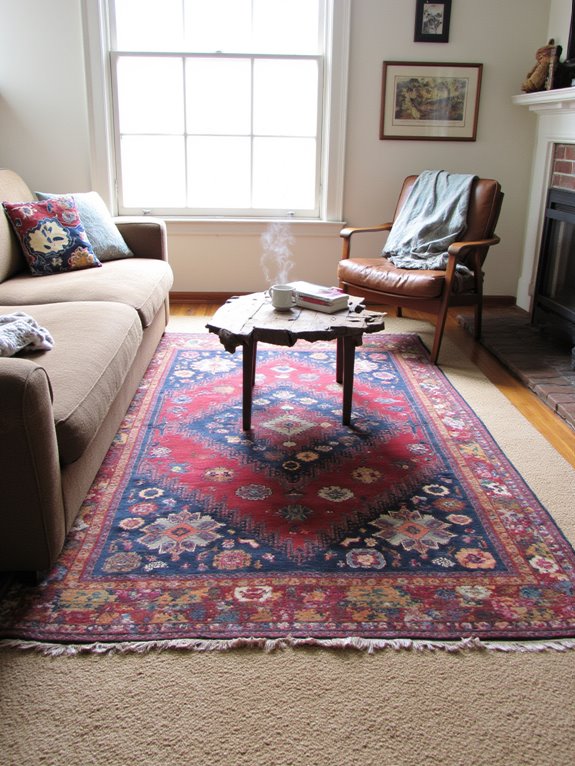 layered rugs create warmth