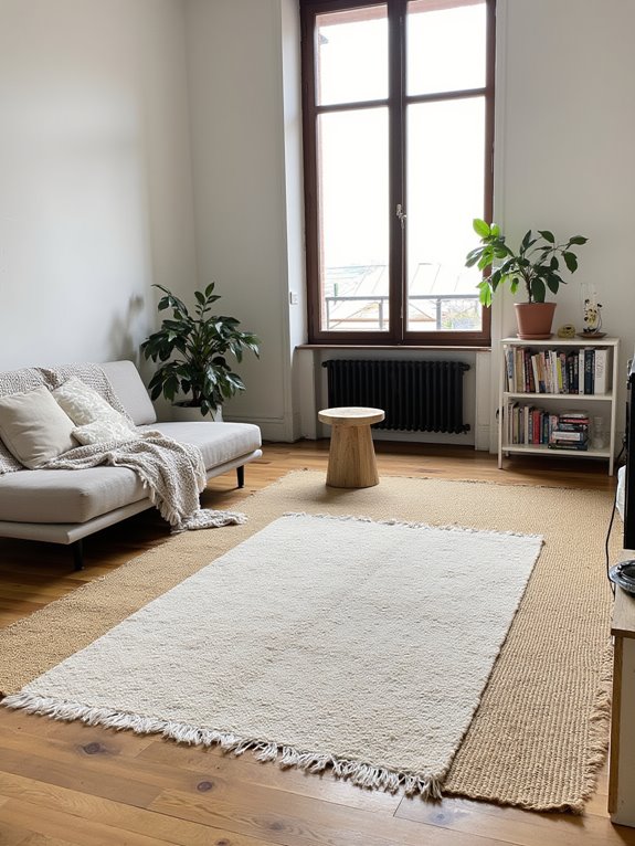 layered rugs enhance comfort