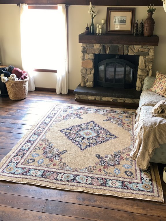 layered rugs for warmth