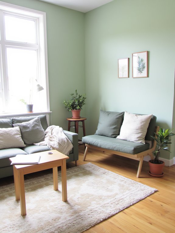 layering pale green shades