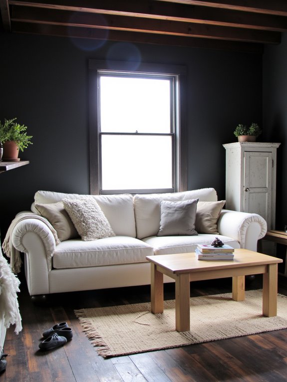 light furniture enhances contrast