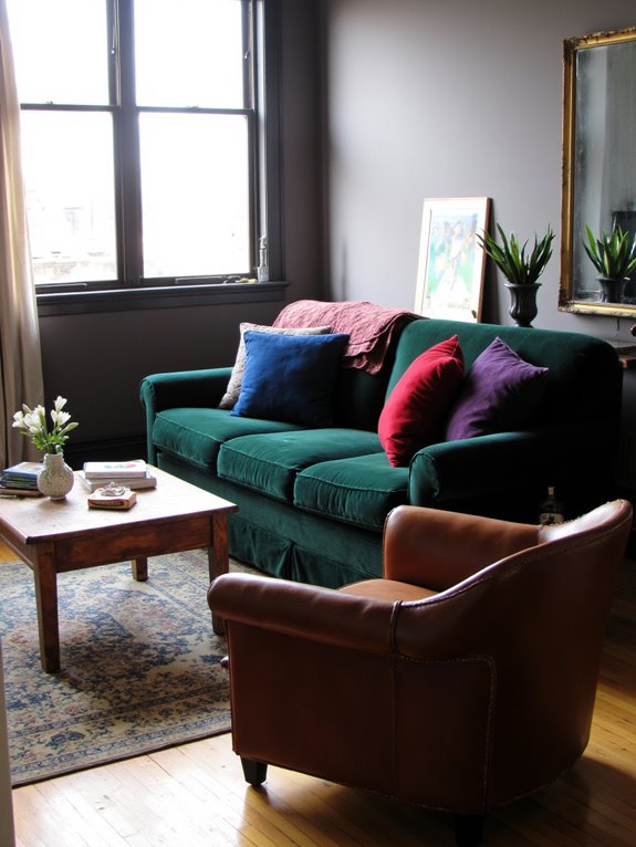 luxurious velvet living room