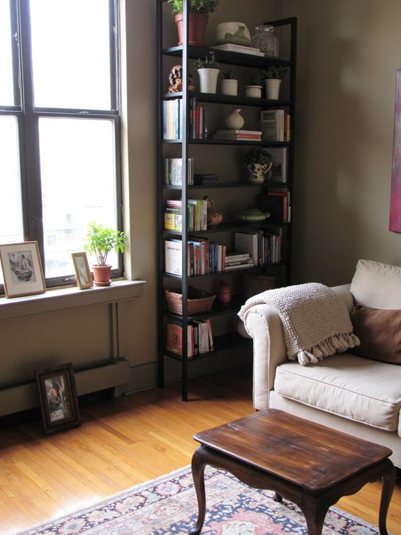 maximize storage with shelves