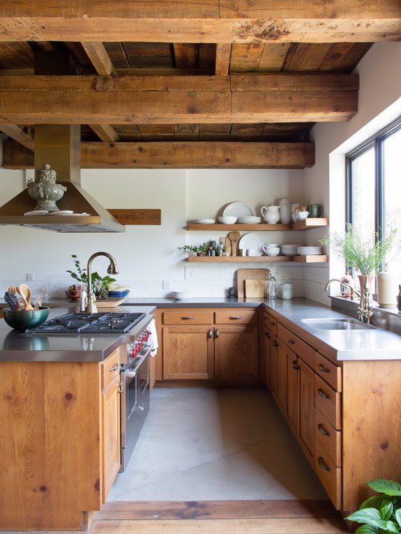metal accents enhance rustic design