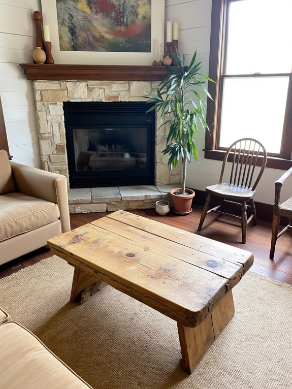 natural wood and stone