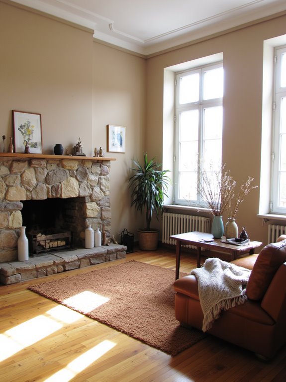 natural wood and stone