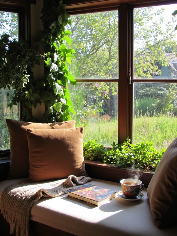 nature inspired cozy window seat