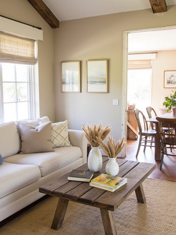 neutral artwork enhances tranquility