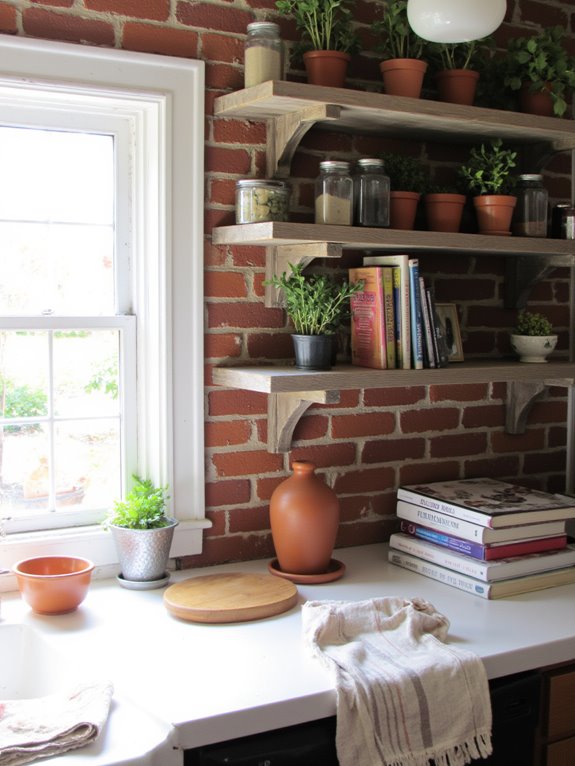 open shelving enhances decor