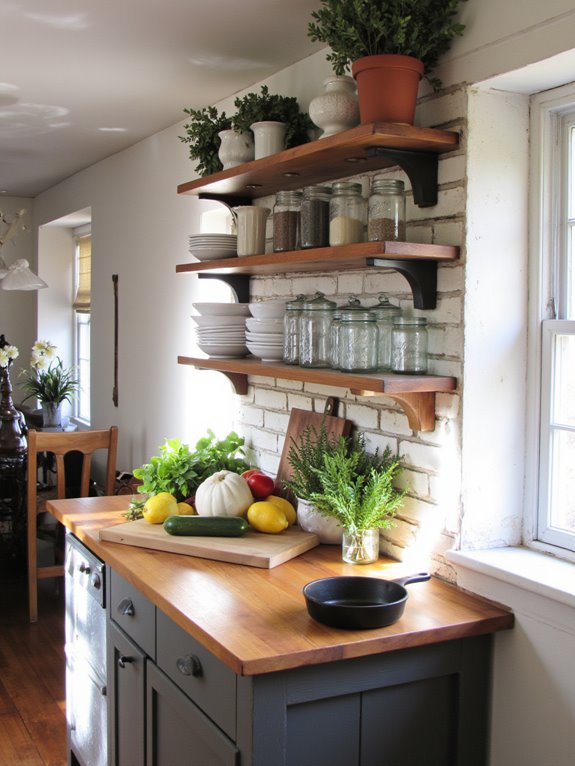 open shelving for storage