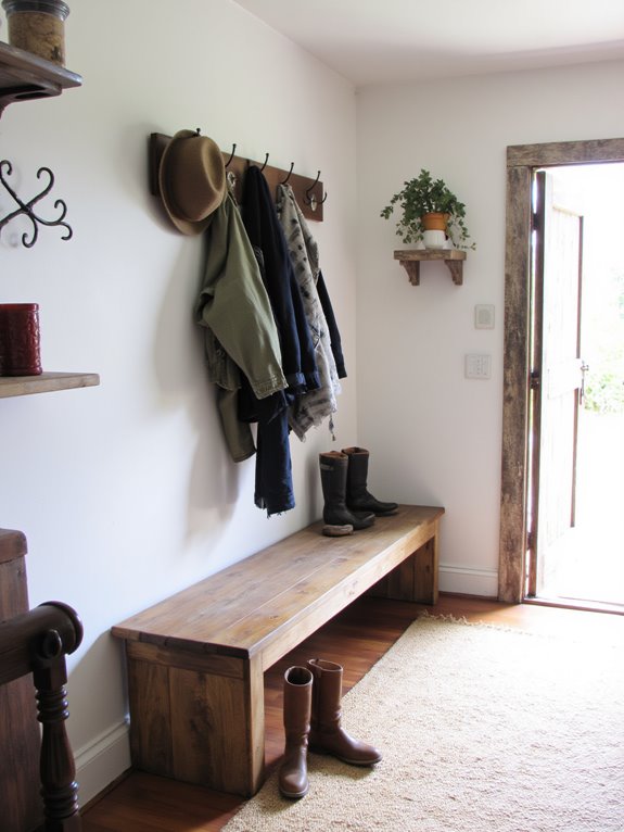 organized family mudroom space