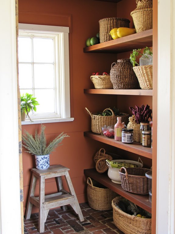 organized storage with baskets