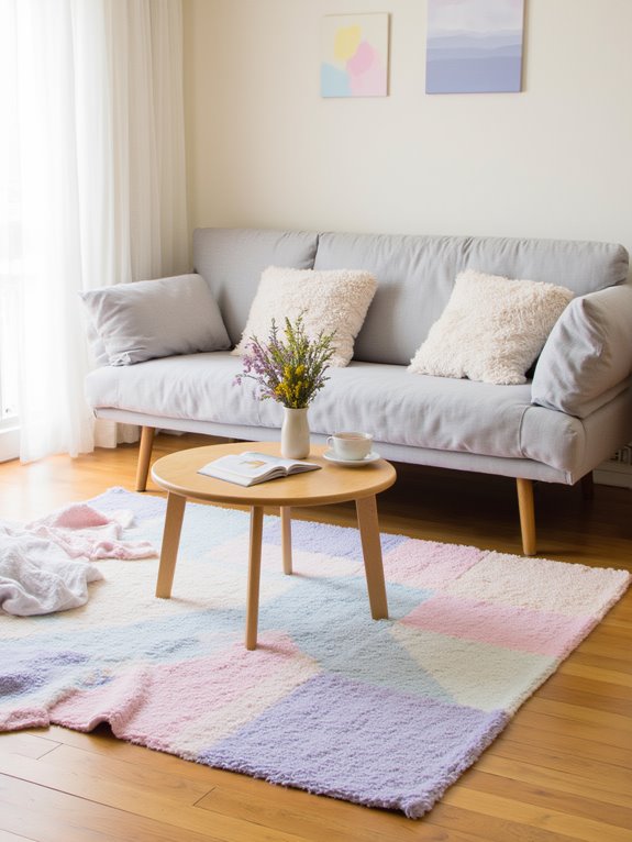 pastel rugs enhance comfort stylishly
