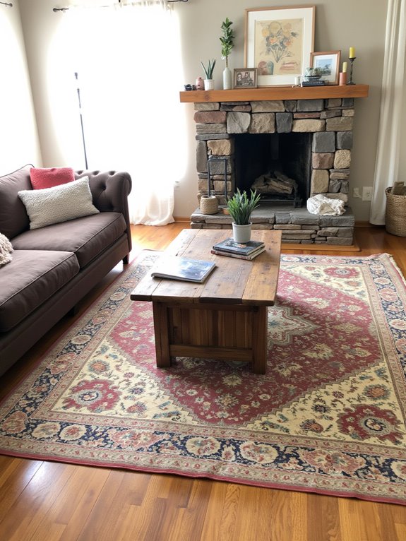 rug defines living space