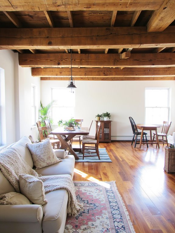 rustic charm through exposed beams