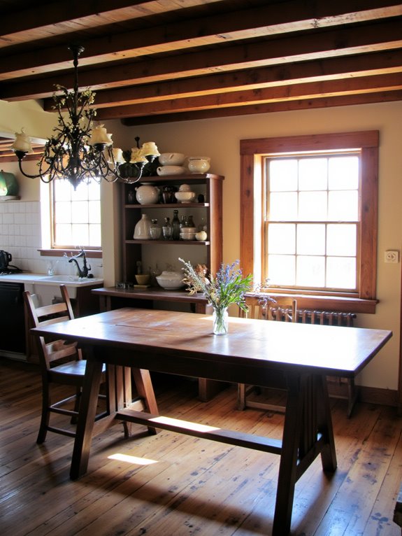 rustic charm through exposed beams
