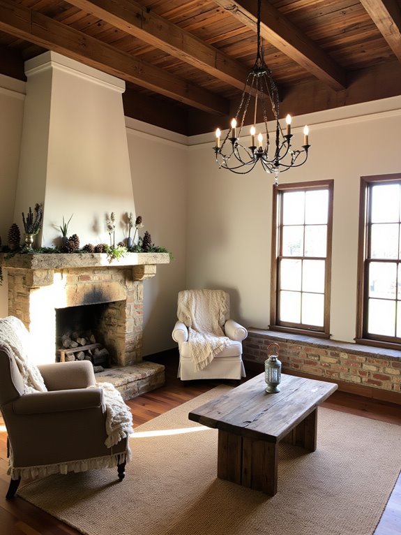 rustic warmth through lighting