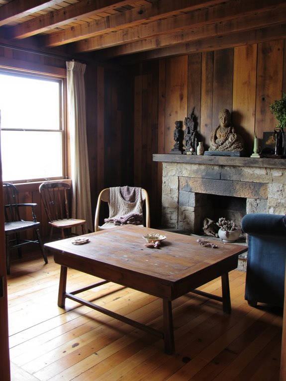 rustic wood for warmth